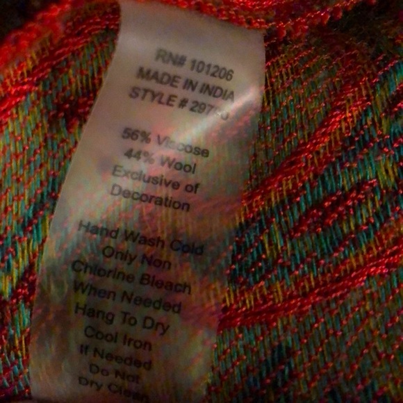 Soft Surroundings Pasha Pullover Red Paisley Tunic Imported Tunic Blouse Top M - Picture 11 of 11